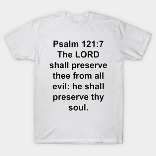 Psalm 121:7 King James Version (KJV) Bible Verse Typography T-Shirt